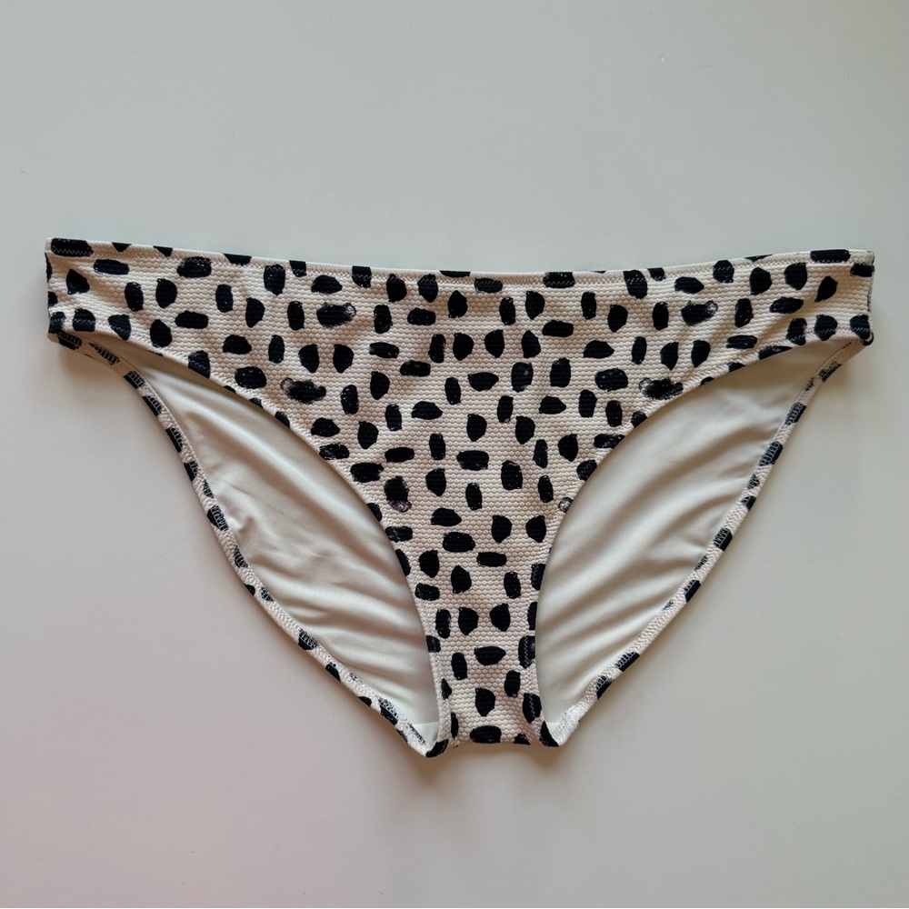 Aerie Swim Womens Bikini Bottom - Spotted Beige & Black - Size L